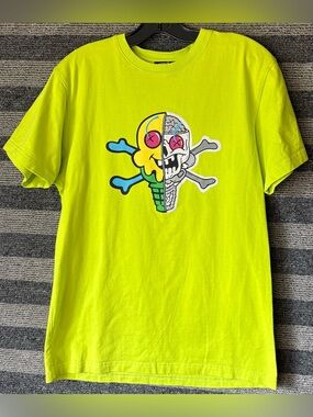 ICECREAM Ice Cream BBC Cones & Bones Lime Green Graphic T-Shirt Men’s Medium EUC